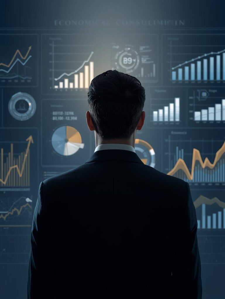 hazme una imagen corporativa que ejemplifique la economía de una persona individual, que sea ideal para una página de consultoría económica